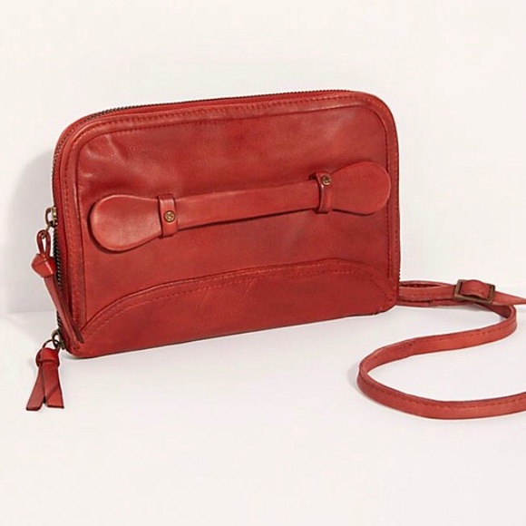 We the Free people traveler wallet red leather
